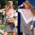 Casual Dress Women Long Sleeve Color Block Knitted Dress Fashion Straight Mini Dresses - menochic